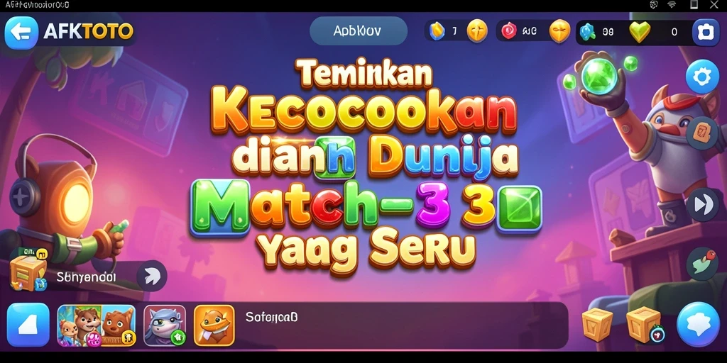 Screenshot gameplay AFKTOTO menampilkan keseruan mencocokkan objek Match-3.