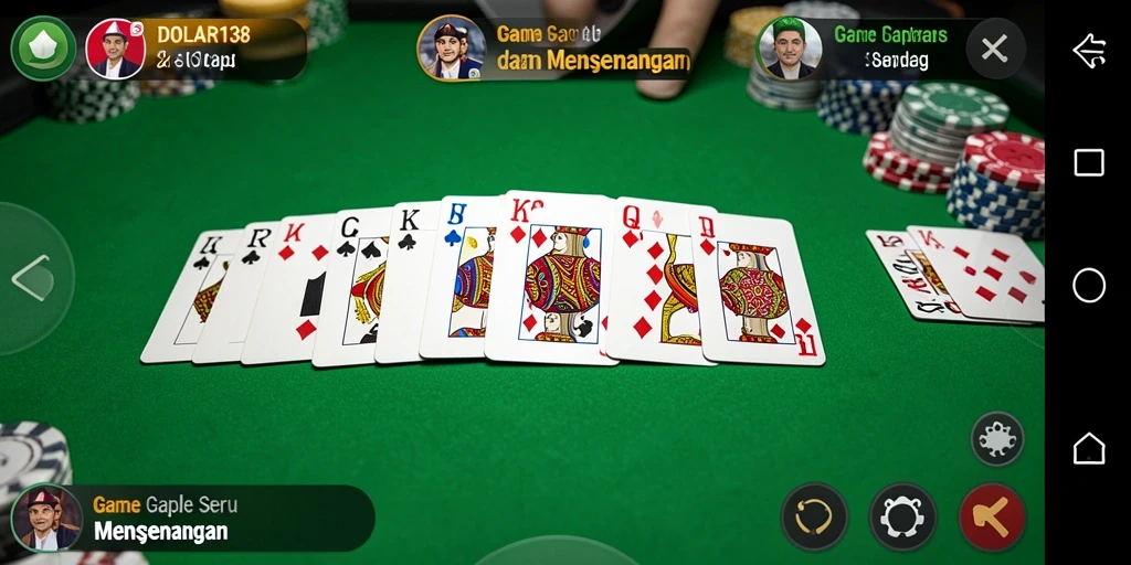Tampilan gameplay DOLAR138 dengan momen seru bermain Gaple.