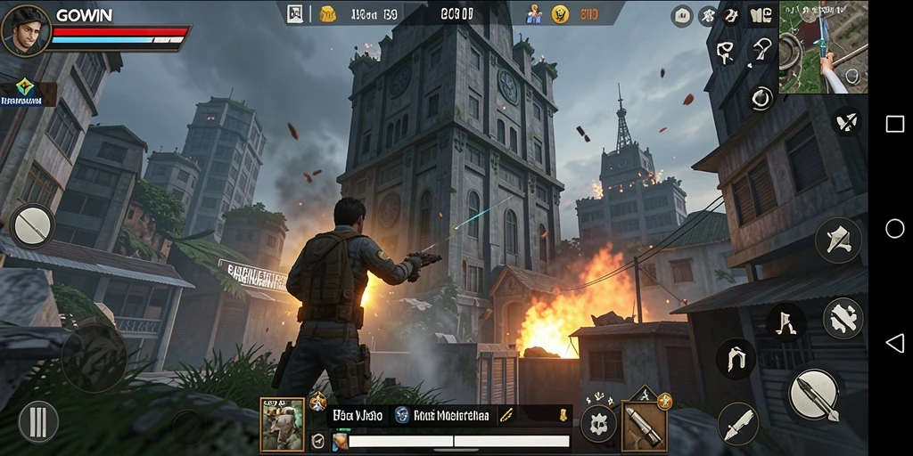 Tampilan menarik game Tower Defense GOWIN dengan banyak menara.