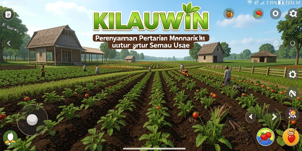 Tampilan gameplay KILAUWIN dengan aktivitas bertani yang seru dan interaktif.