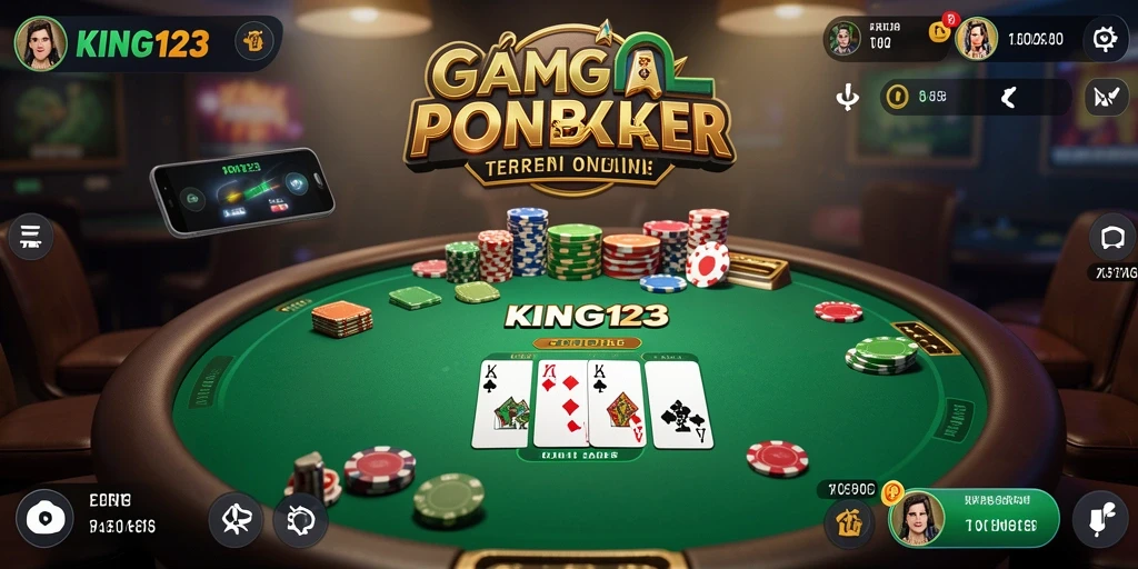 Tampilan gameplay Poker di KING123 yang mendebarkan dan interaktif.