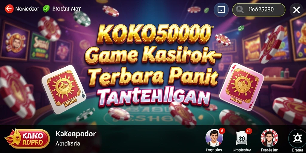 Screenshot KOKO5000 menampilkan aksi seru permainan Kasino yang mendebarkan.