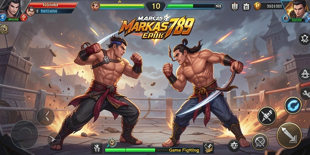 Screenshot MARKAS789 menampilkan aksi pertarungan yang mendebarkan dan karakter unik.