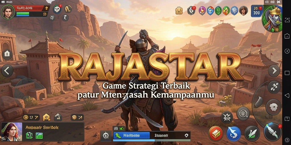 Tangkapan layar permainan RAJASTAR menampilkan aksi strategi yang intens.