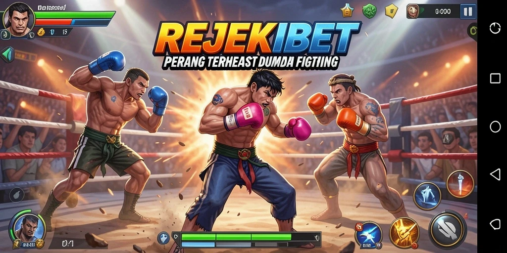 Tangkapan layar menampilkan aksi pertarungan mendebarkan di REJEKIBET.