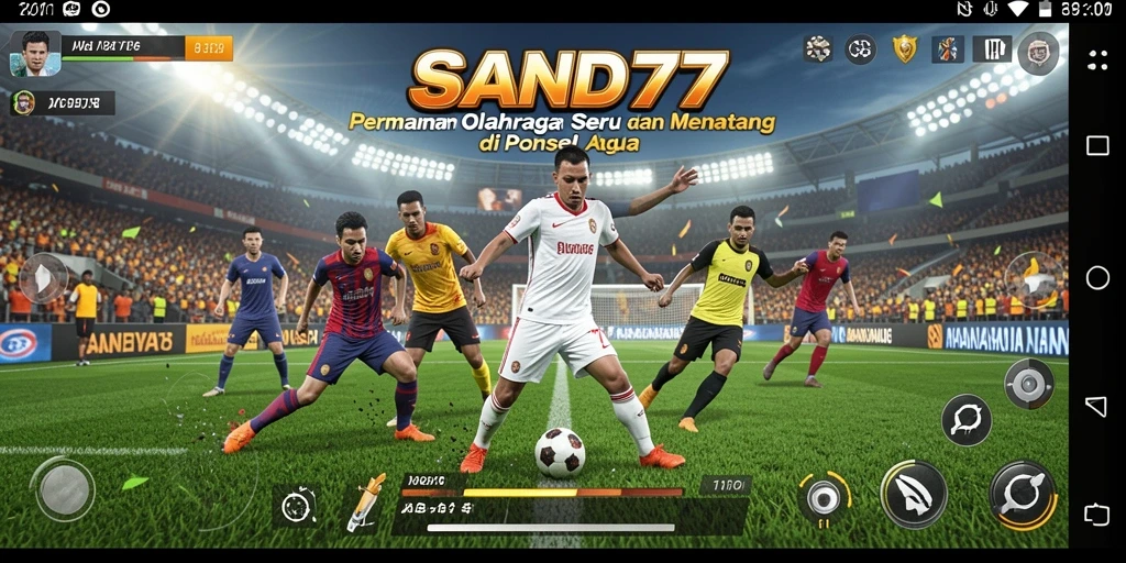 Screenshot gameplay SAND77 menunjukkan aksi olahraga yang mendebarkan.