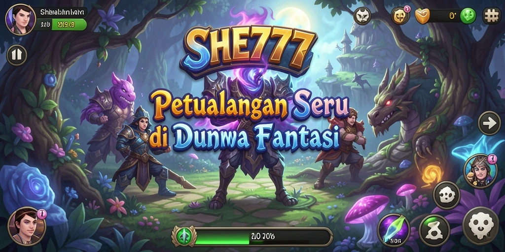 Tangkapan layar dari gameplay petualangan seru di SHE777.