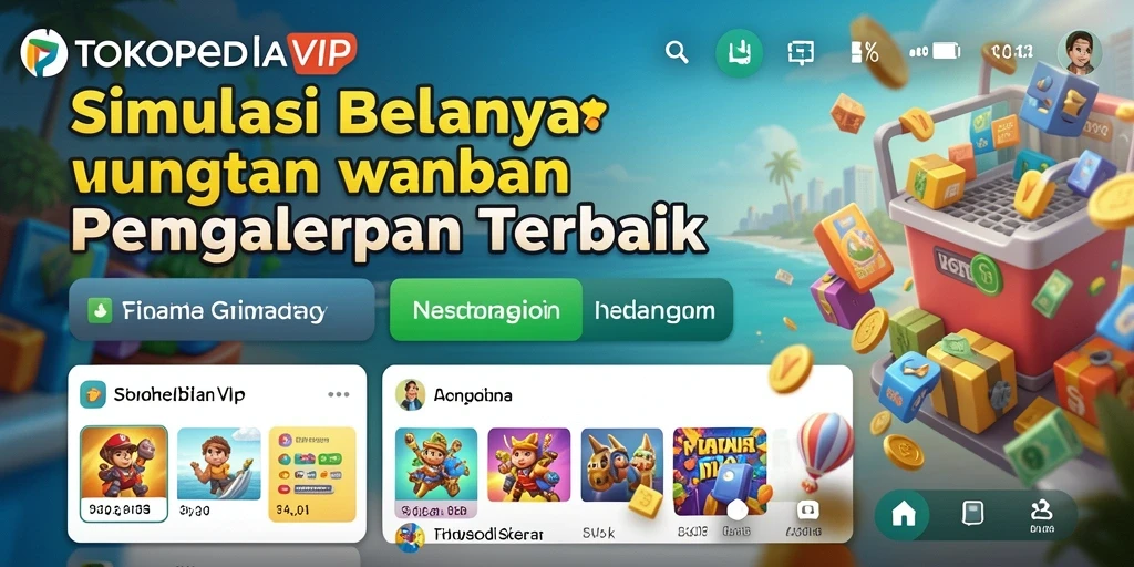 Screenshot gameplay TOKOPEDIAVIP menunjukkan pengalaman belanja yang interaktif dan menyenangkan.